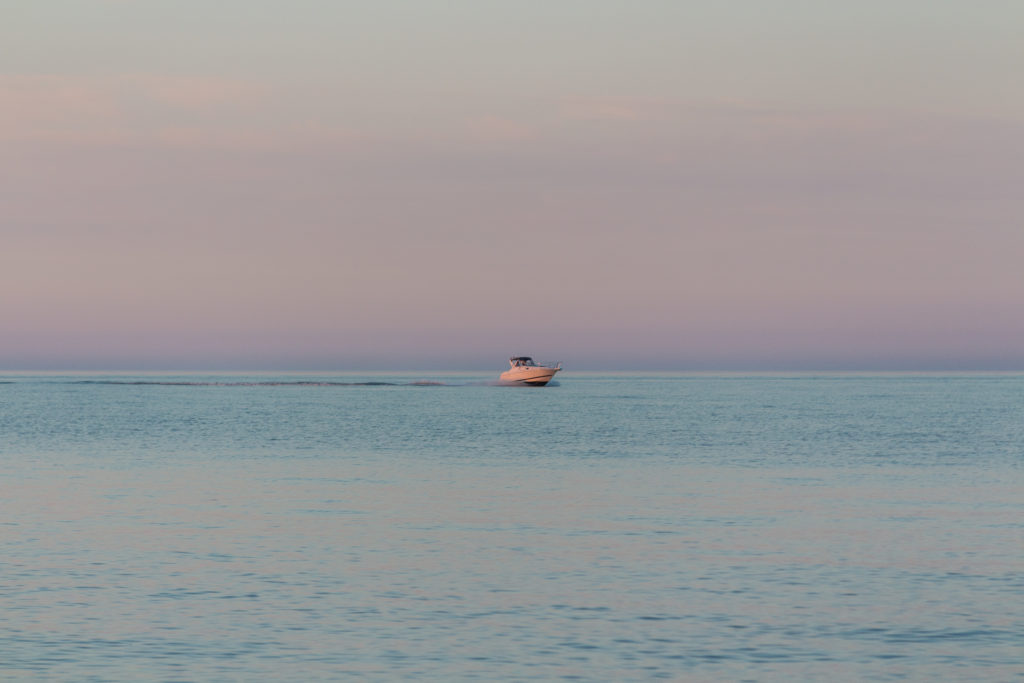 Lake Michigan at Wind Point Lighthouse at Golden Hour