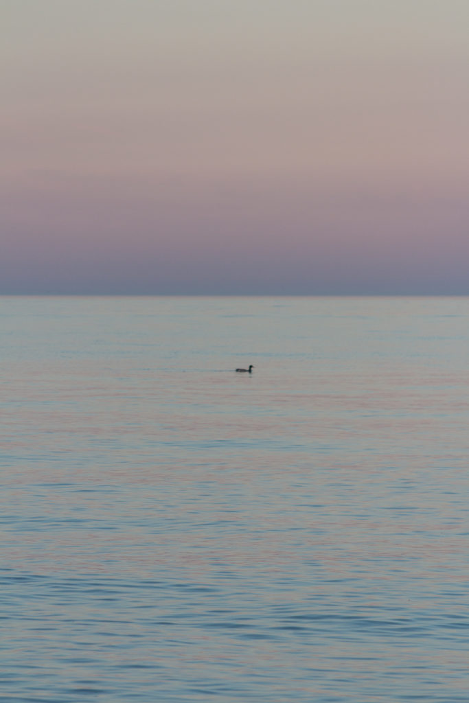 Lake Michigan at Wind Point Lighthouse at Golden Hour