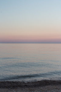 Lake Michigan at Wind Point Lighthouse at Golden Hour