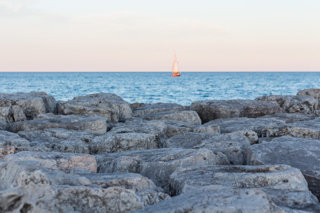 Red Witch at Kenosha Harbor at Golden Hour