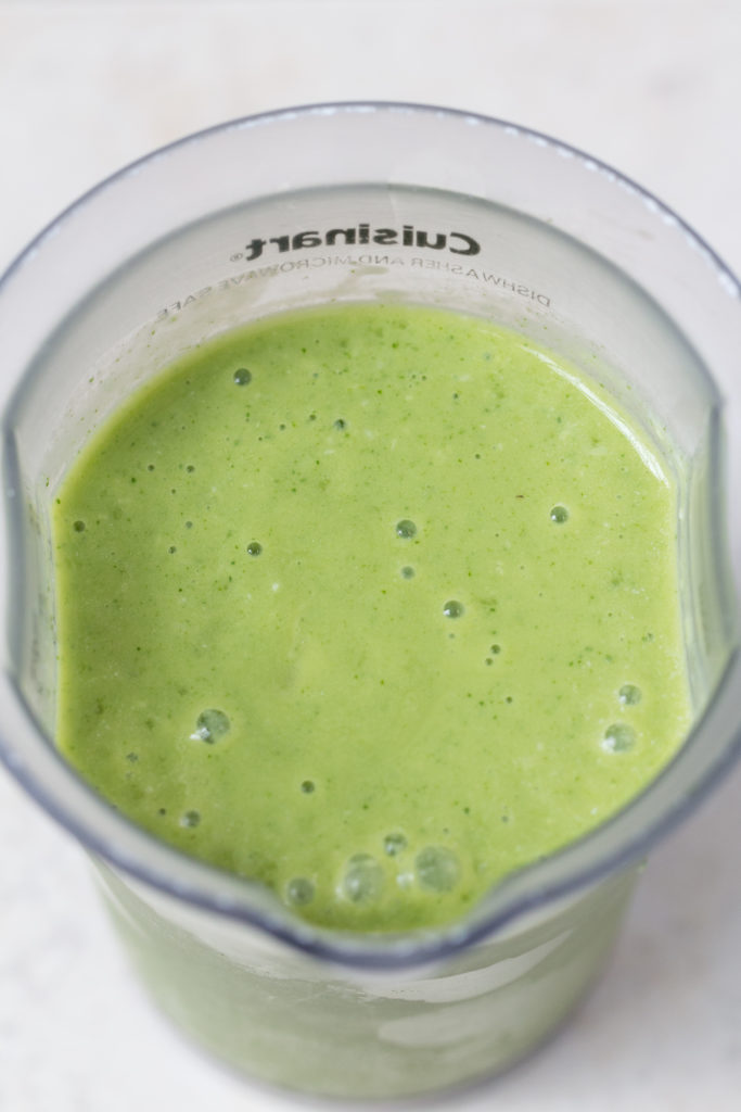 Tropical Green Smoothie with Pineapple, Mango, and Coconut | https://www.roseclearfield.com