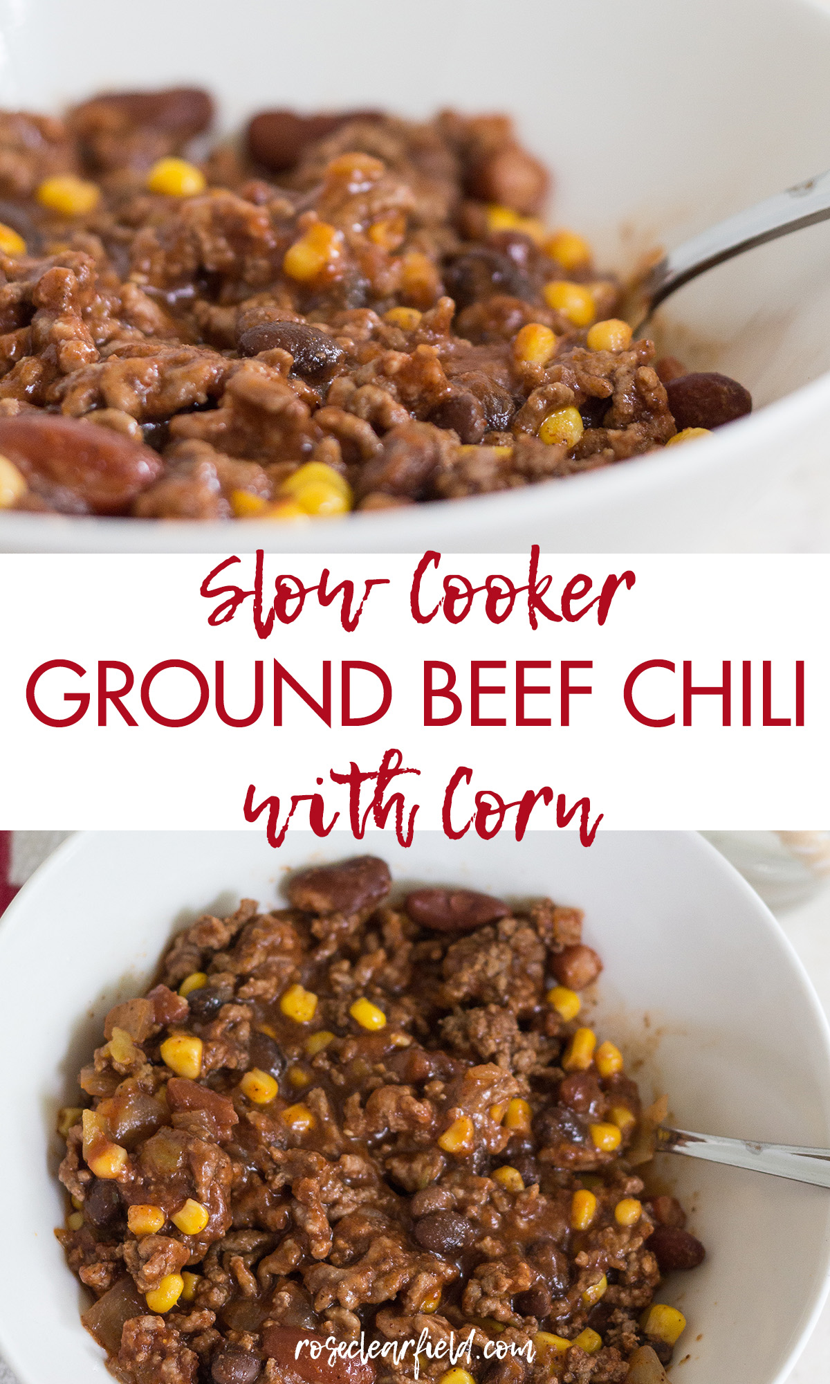 Slow Cooker Ground Beef Chili with Corn