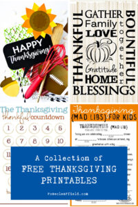 A Collection of Free Thanksgiving Printables