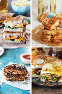 Fall and Winter Grilled Cheese Recipes Four Photo Collage