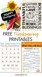 Free Thanksgiving Printables Round-Up