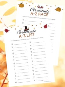 Thanksgiving gratitude list