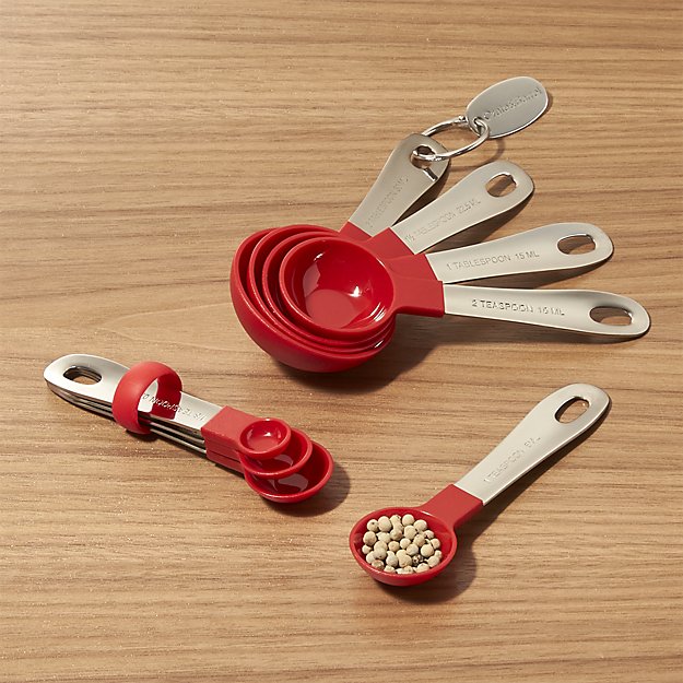 My 7 Favorite Staple Crate and Barrel Kitchen Items - Stainless Steel and Nylon Measuring Spoons | https://www.roseclearfield.com