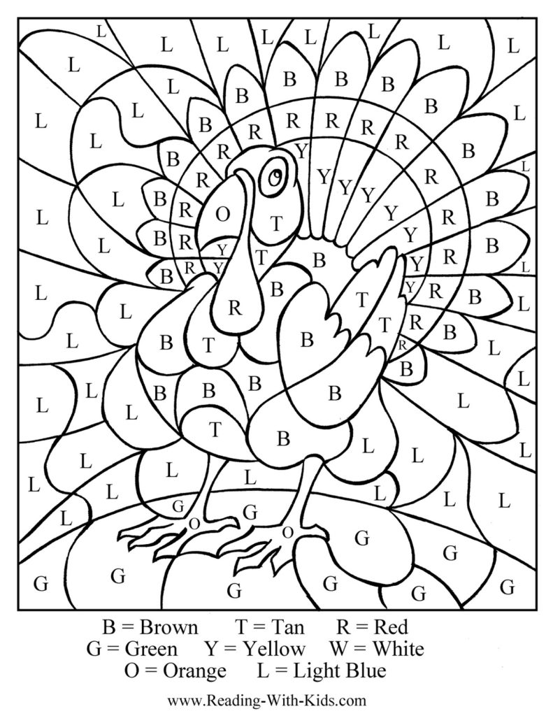 Thanksgiving Turkey Color by Letter Reading With Kids