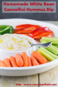 Homemade White Bean Cannellini Hummus | https://www.roseclearfield.com