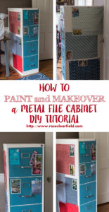 How to Paint and Makeover a Metal File Cabinet. A DIY tutorial from Rose Clearfield. | https://www.roseclearfield.com