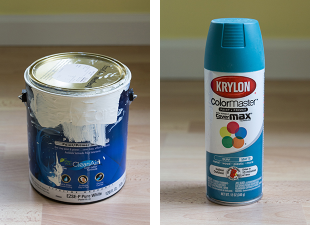 How to Paint and Makeover a Metal File Cabinet - True Value's Baby Chick (satin) and Krylon's Surf (matte) | https://www.roseclearfield.com