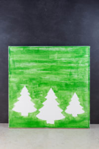 DIY Pine Tree Holiday Decor Canvas Wall Art