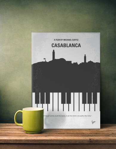 Holiday Gift Guide for Him - Displate Casablanca Minimal Movie Poster | https://www.roseclearfield.com