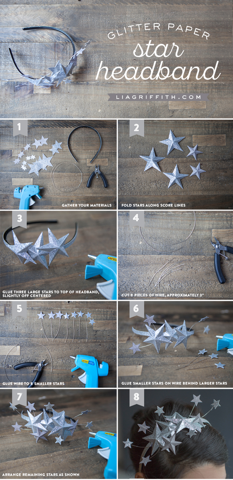 Last-Minute New Year's Eve Party Ideas - Paper Star Headband | https://www.roseclearfield.com