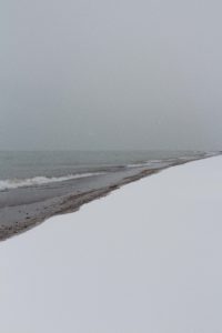Snowfall on the Lake Michigan Beachfront in Southeast, WI | https://www.roseclearfield.com