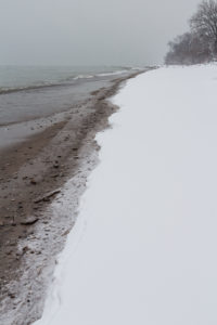 Snowfall on the Lake Michigan Beachfront in Southeast, WI | https://www.roseclearfield.com