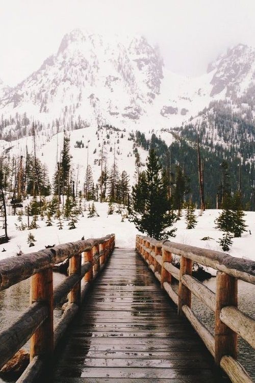 Winter Photography Inspiration - Bridge in the Mountains | https://www.roseclearfield.com