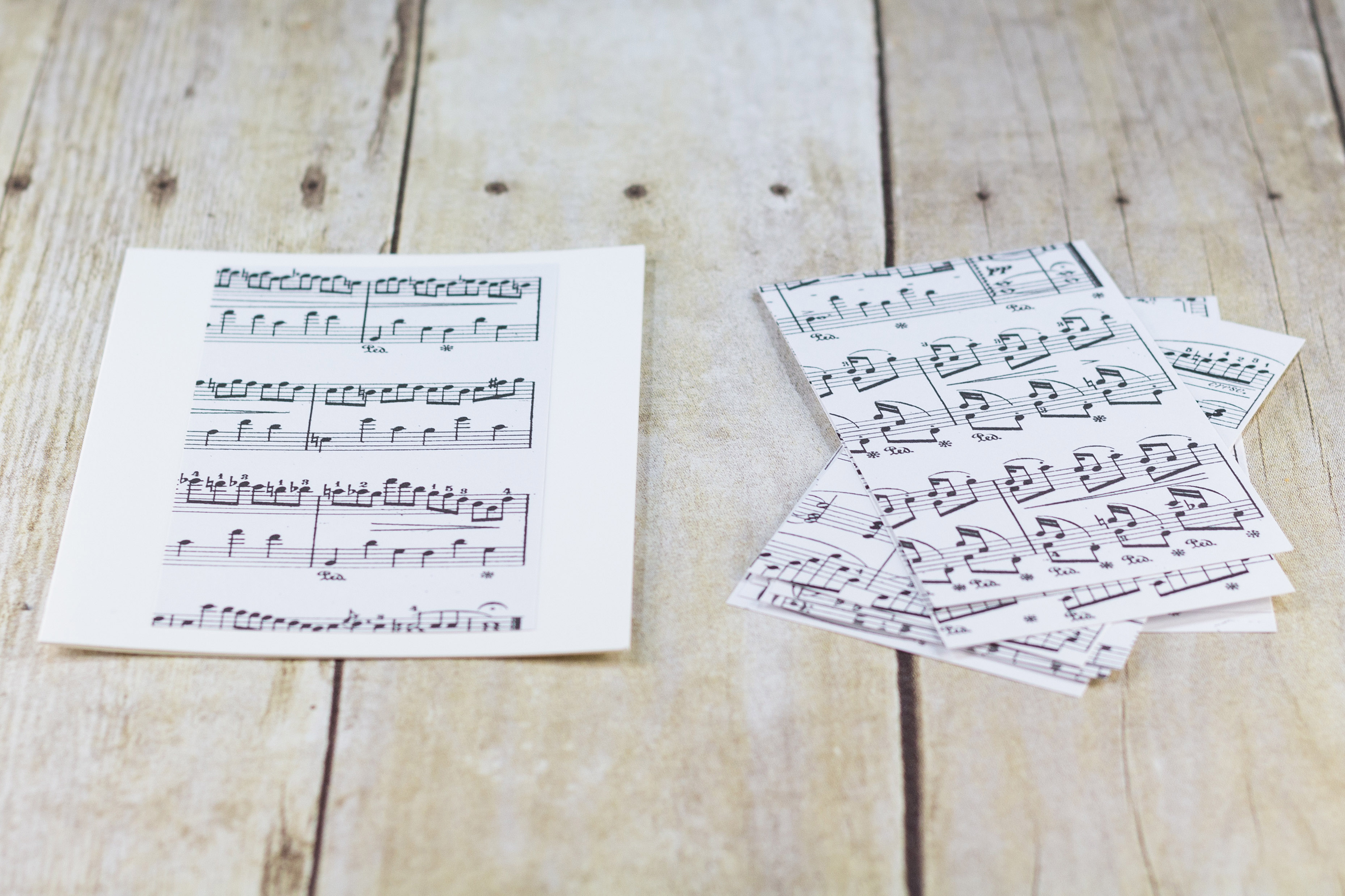 DIY Just a Note Sheet Music Greeting Card Tutorial | https://www.roseclearfield.com