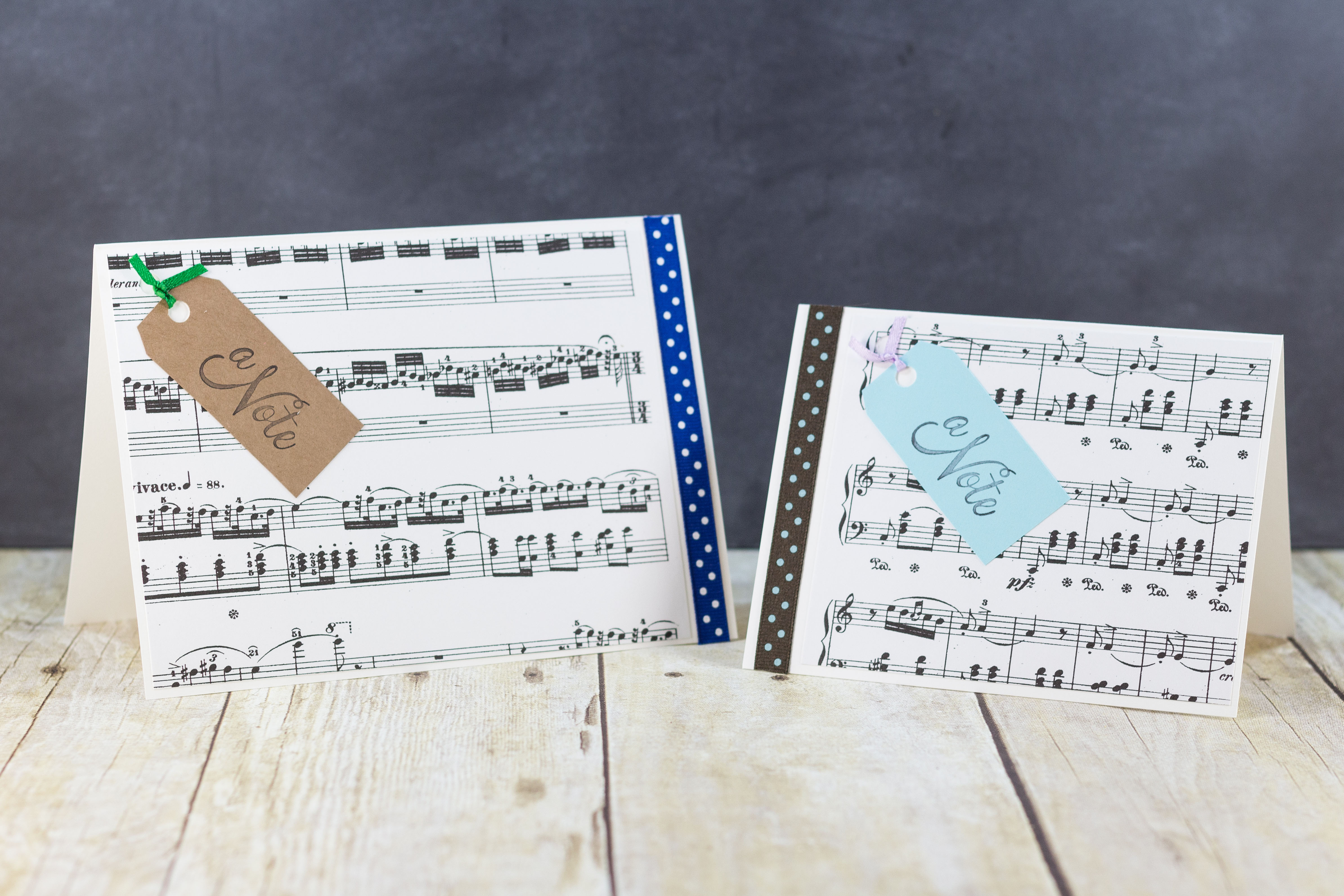 DIY Just a Note Sheet Music Greeting Card Tutorial | https://www.roseclearfield.com