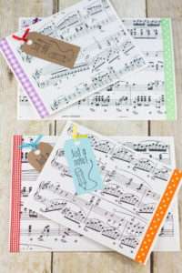 DIY Just a Note Sheet Music Greeting Card Tutorial | https://www.roseclearfield.com