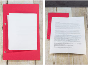 DIY Upcycled Christmas Card Books - How I glue a single-sided letter. | http://www.roseclearfield