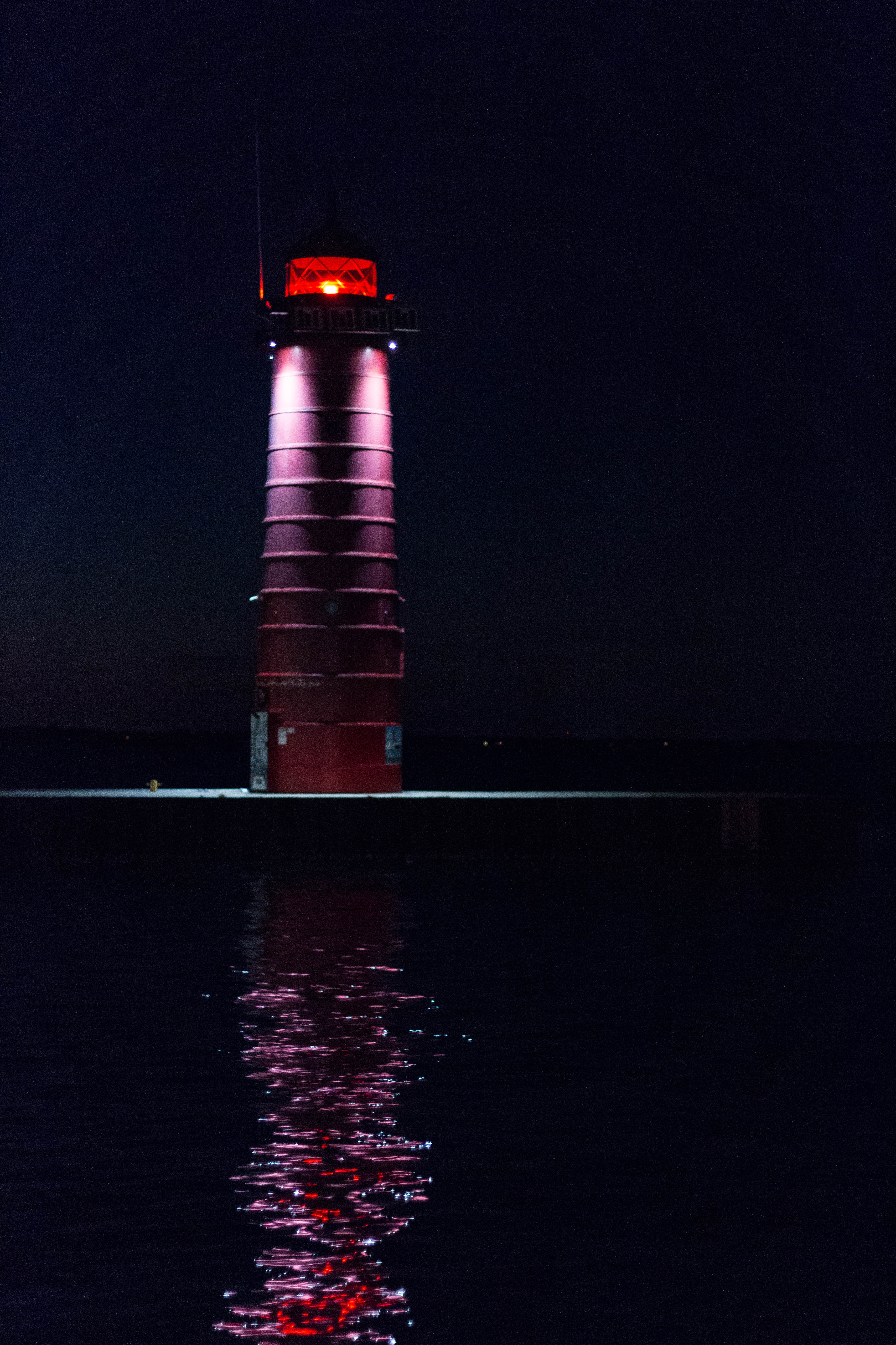 Kenosha Lighthouse at Night 7.16.16 | https://www.roseclearfield.com