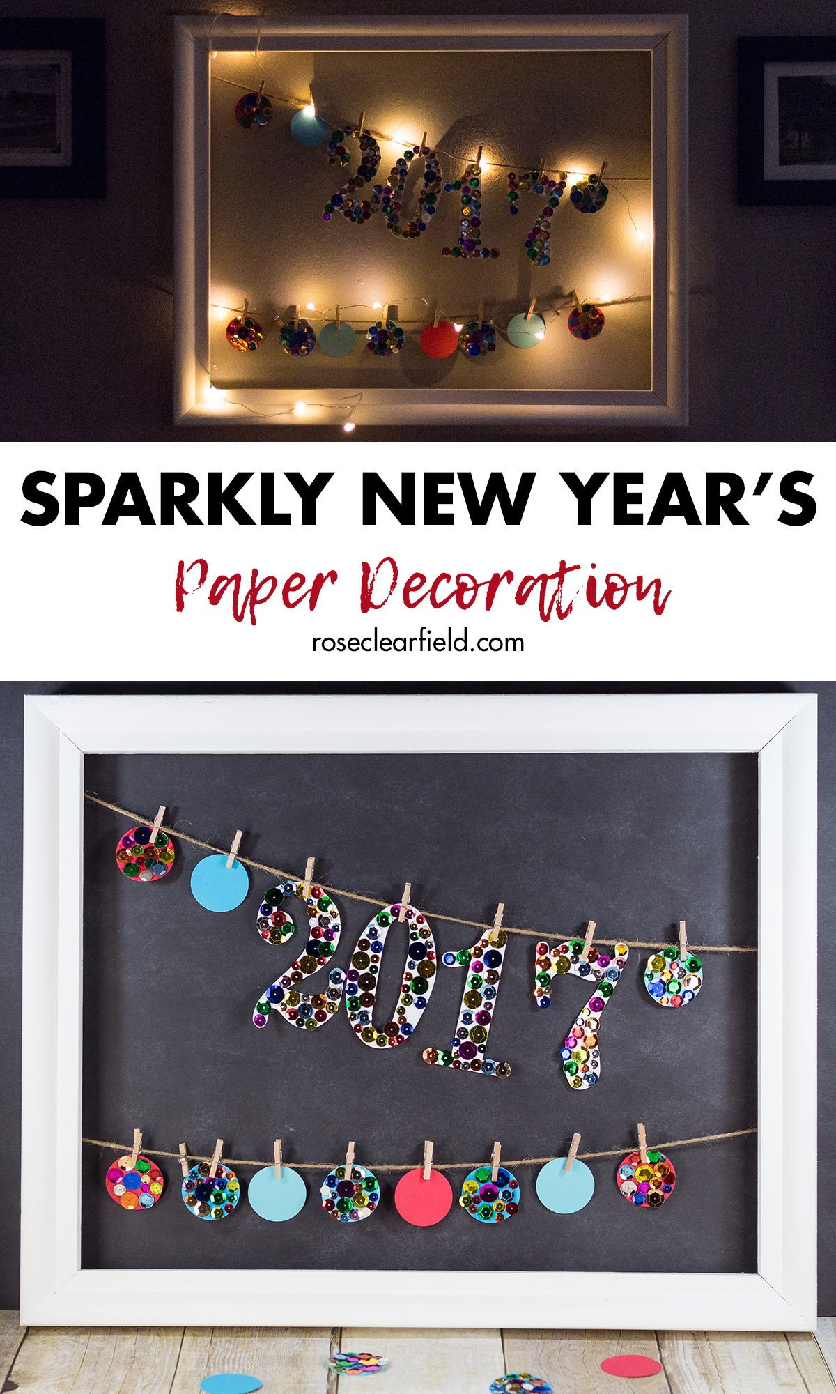 Sparkly New Year's Paper Decoration