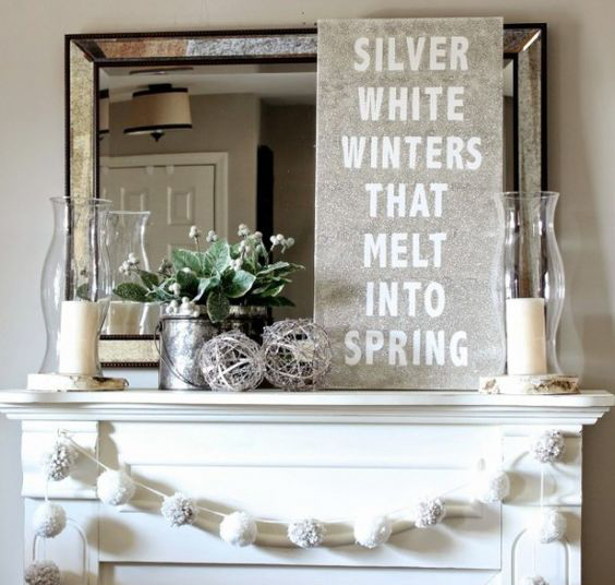 Silver White Winters That Melt Into Spring Home Decor Sign