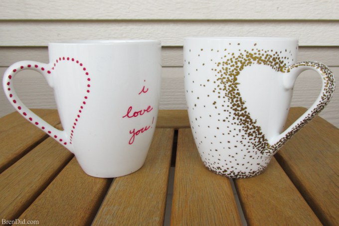 Last-Minute DIY Valentine's Day Ideas - Sharpie Mug Tutorial via Bren Did | https://www.roseclearfield.com