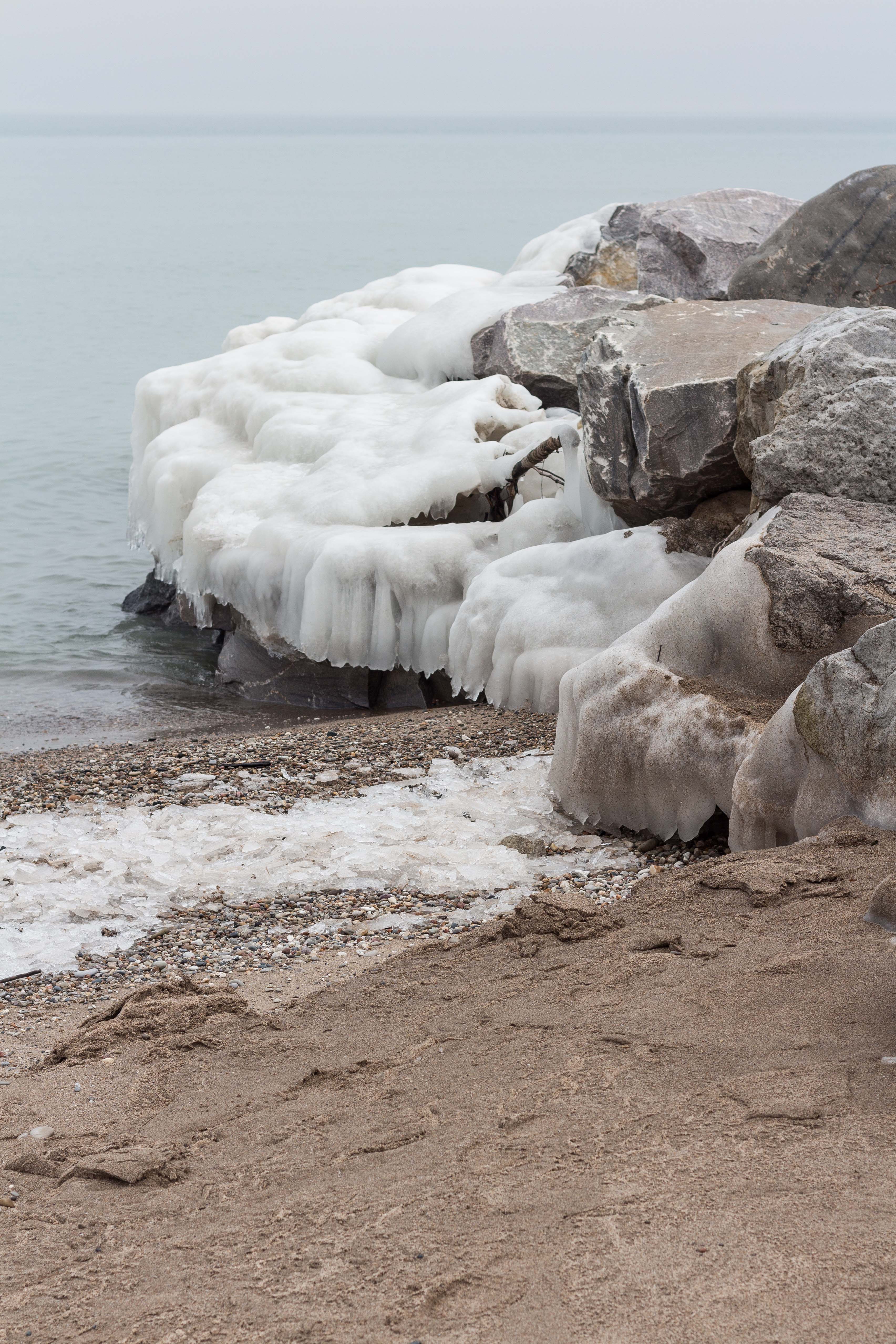 February Lake Michigan Beachfront in Southeast WI | https://www.roseclearfield.com