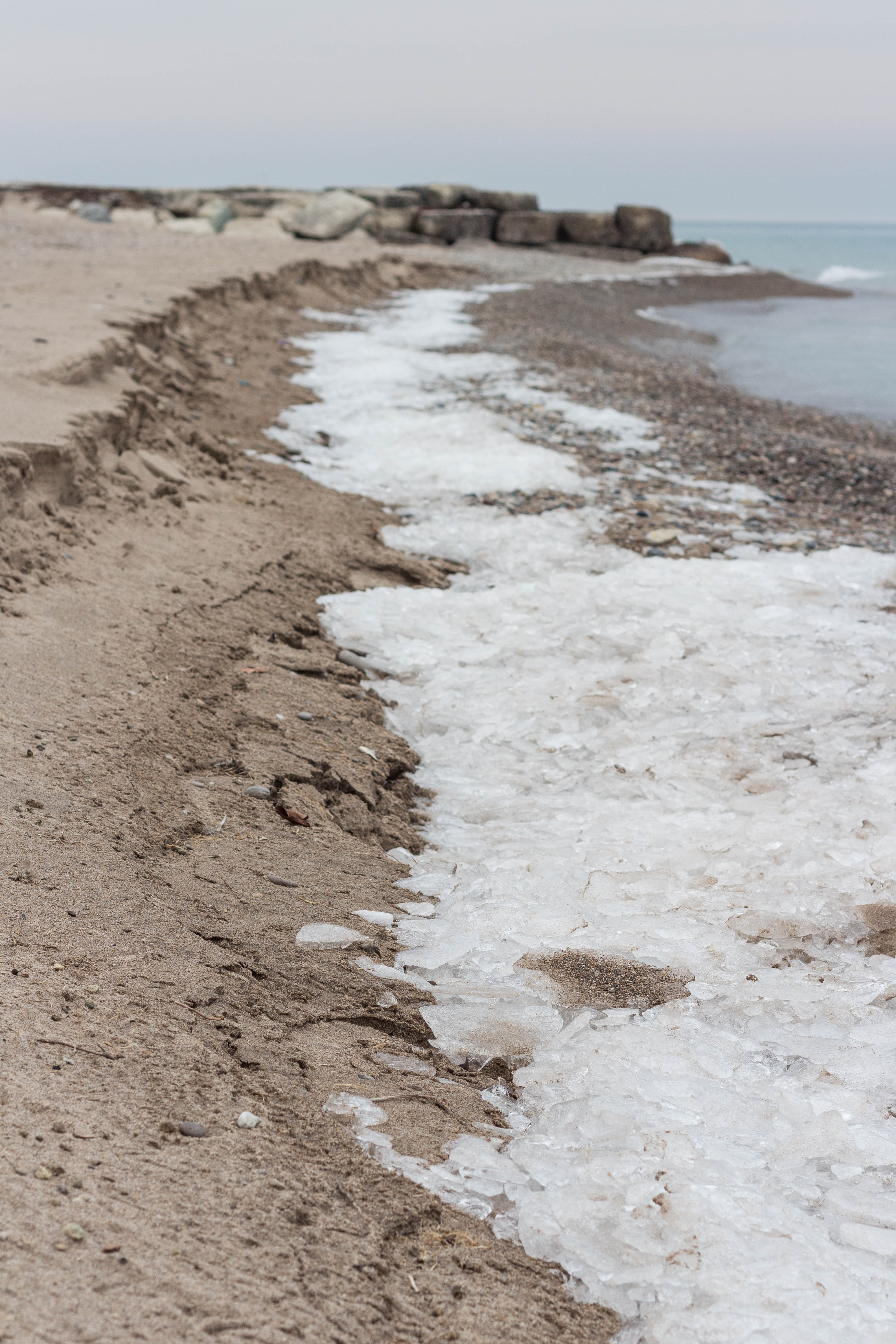 February Lake Michigan Beachfront in Southeast WI | https://www.roseclearfield.com