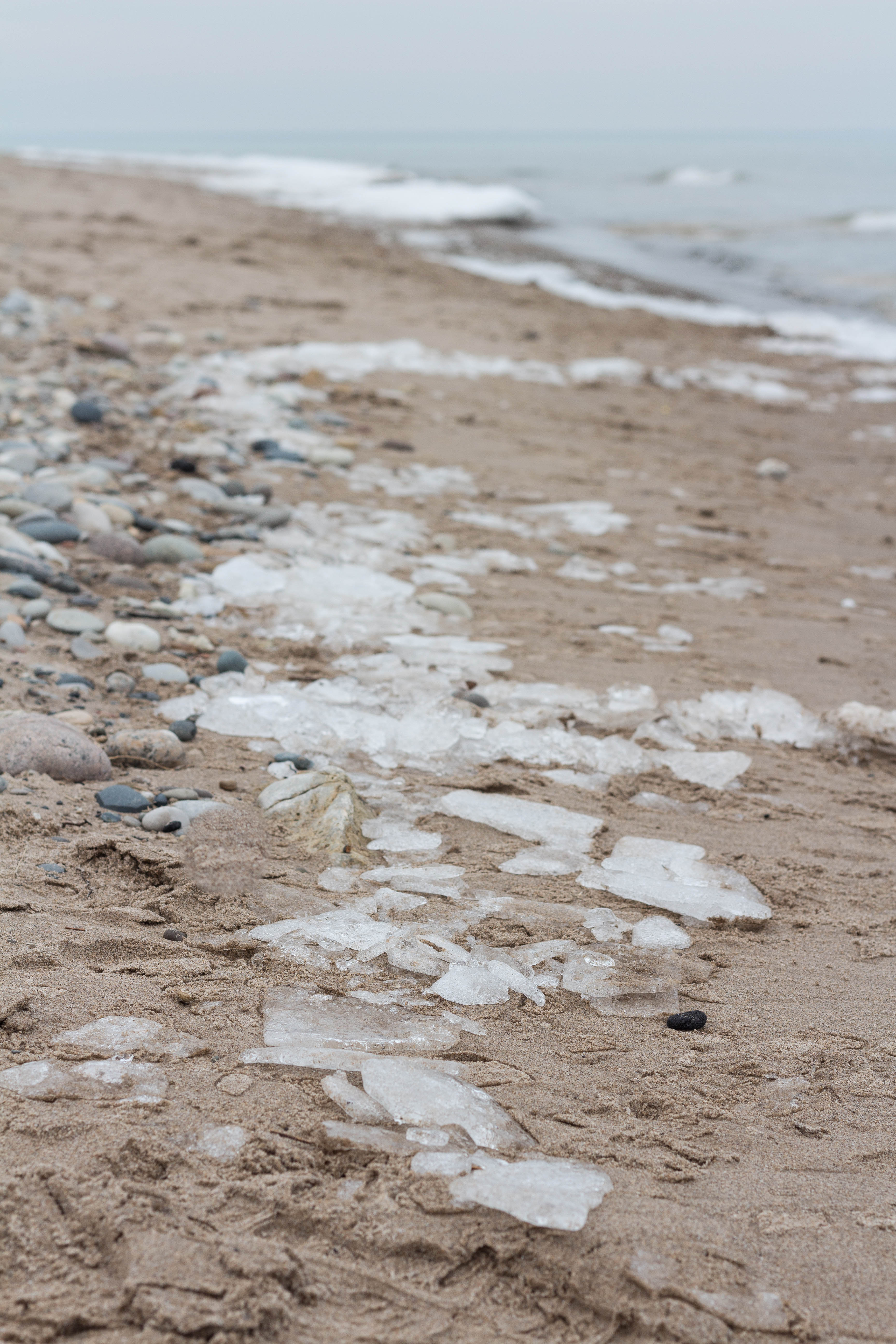 February Lake Michigan Beachfront in Southeast WI | https://www.roseclearfield.com