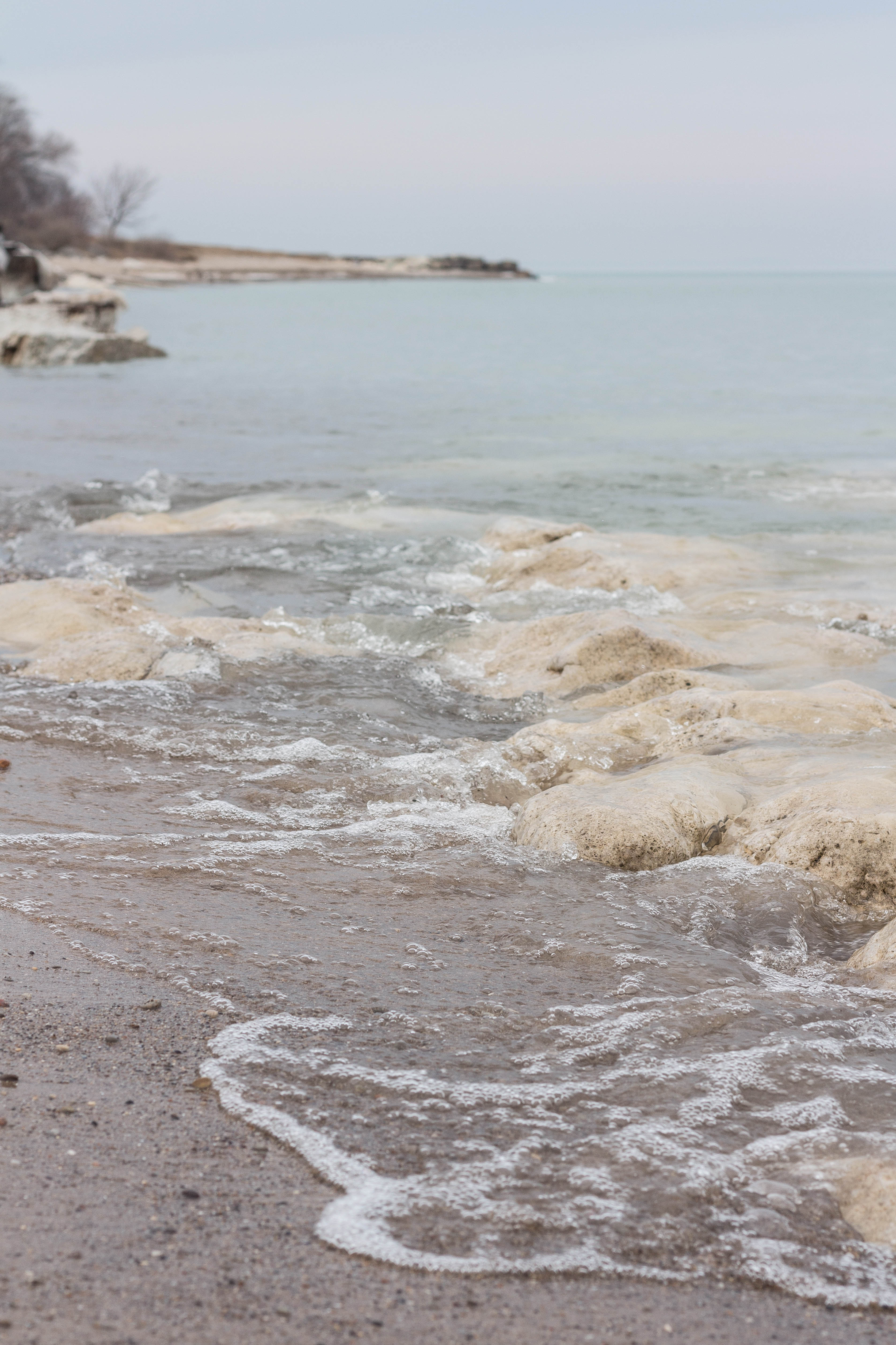 February Lake Michigan Beachfront in Southeast WI | https://www.roseclearfield.com