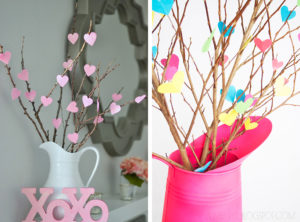 Last-Minute DIY Valentine's Day Decor Ideas - Heart Branches | https://www.roseclearfield.com