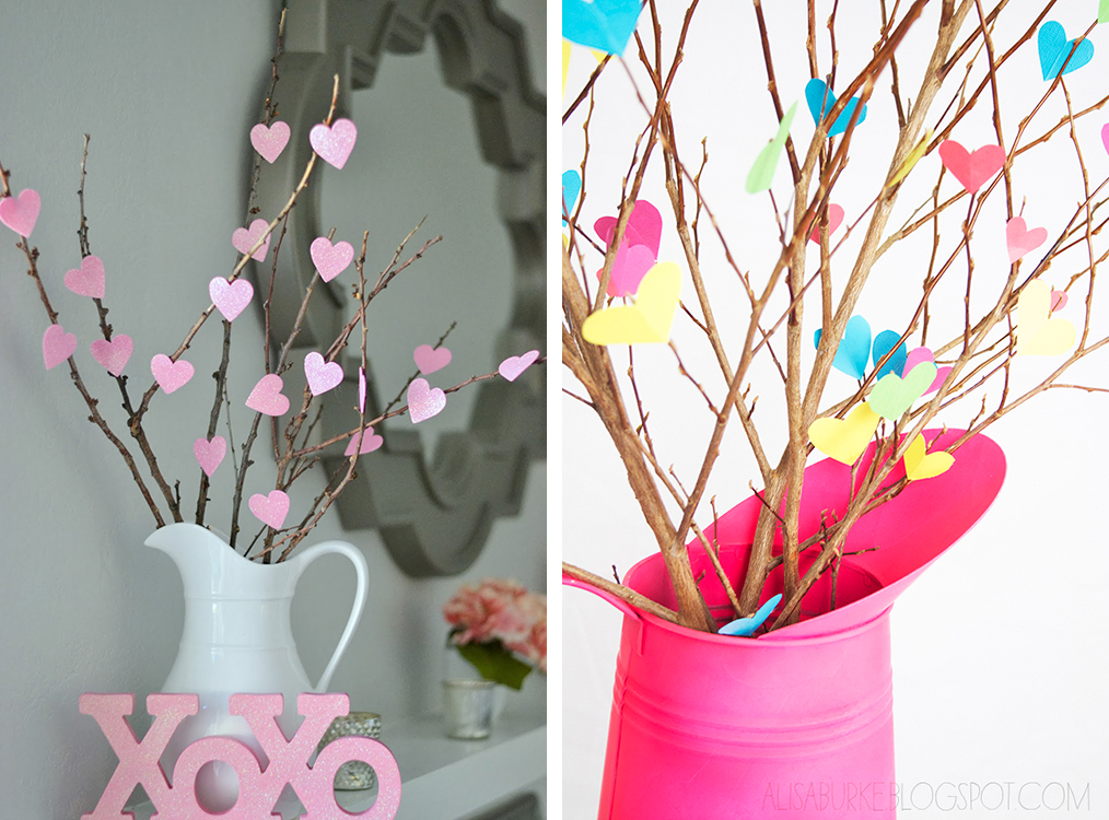 Last-Minute DIY Valentine's Day Decor Ideas - Heart Branches | https://www.roseclearfield.com