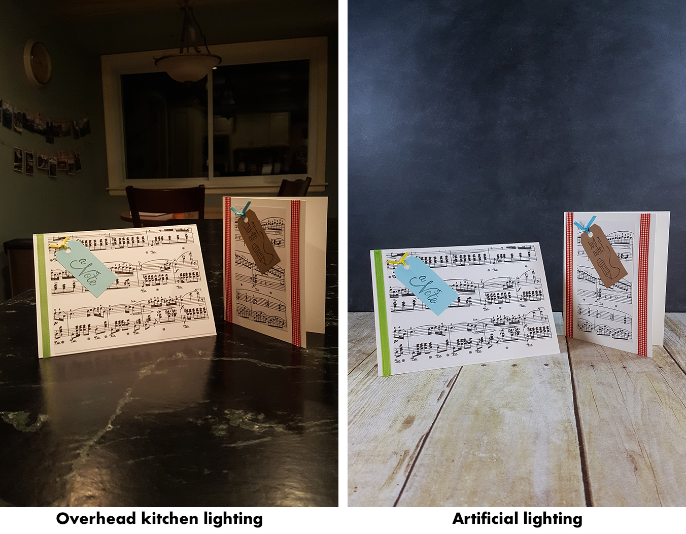 How to Take Better Photos for Your Blog With Your Phone - Overhead kitchen lighting vs. artificial lighting. | https://www.roseclearfield.com