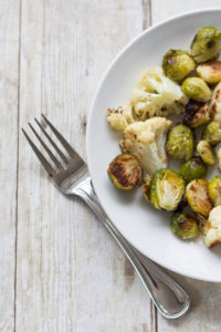 Roasted Cauliflower and Brussels Sprouts | https://www.roseclearfield.com