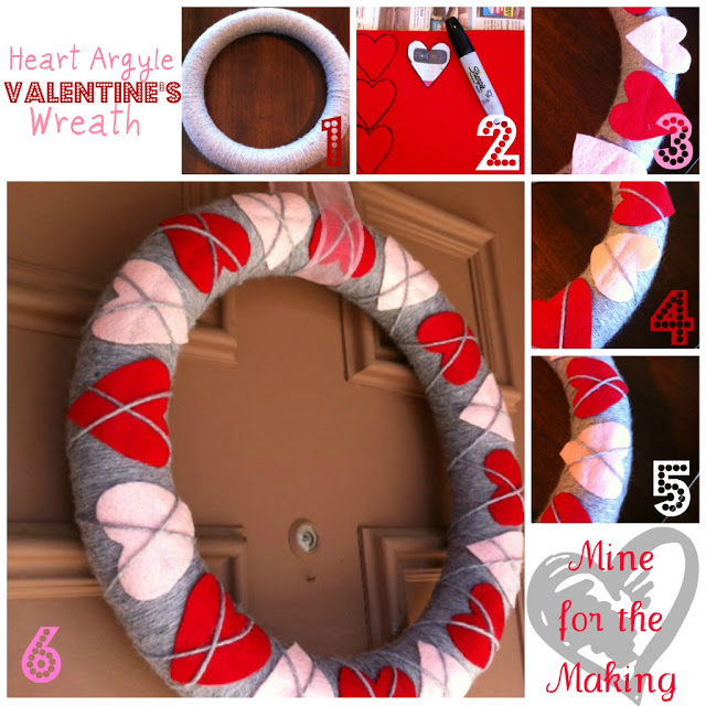 Heart Argyle Valentine's Wreath via Mine for the Making | https://www.roseclearfield.com