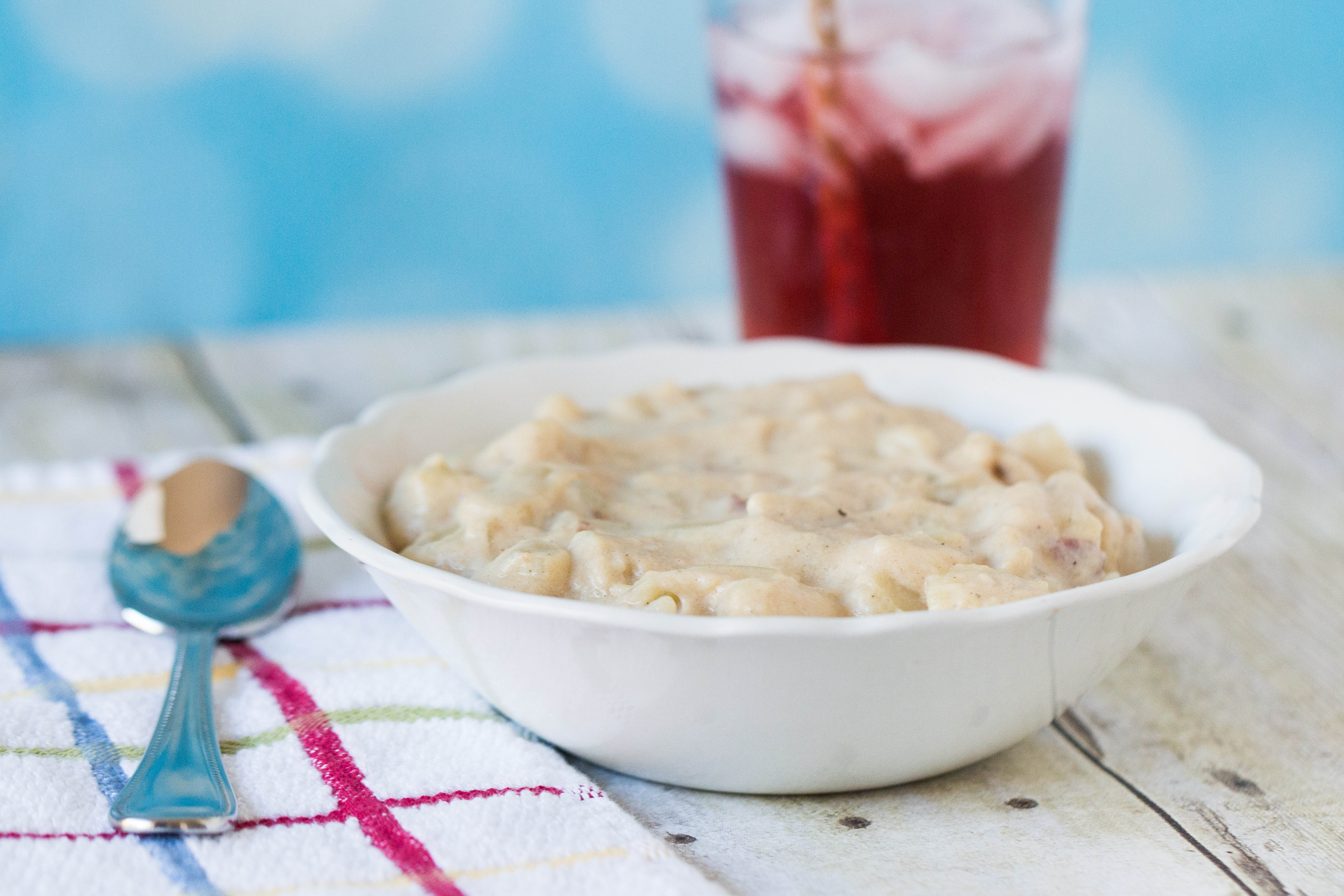 Baked Potato Soup with Colby-Jack Cheese and Bacon | https://www.roseclearfield.com