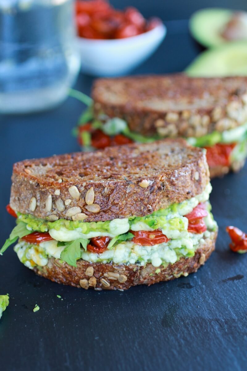 Blue Cheese, Smashed Avocado, and Roasted Tomato Grilled Cheese via Half Baked Harvest | https://www.roseclearfield.com