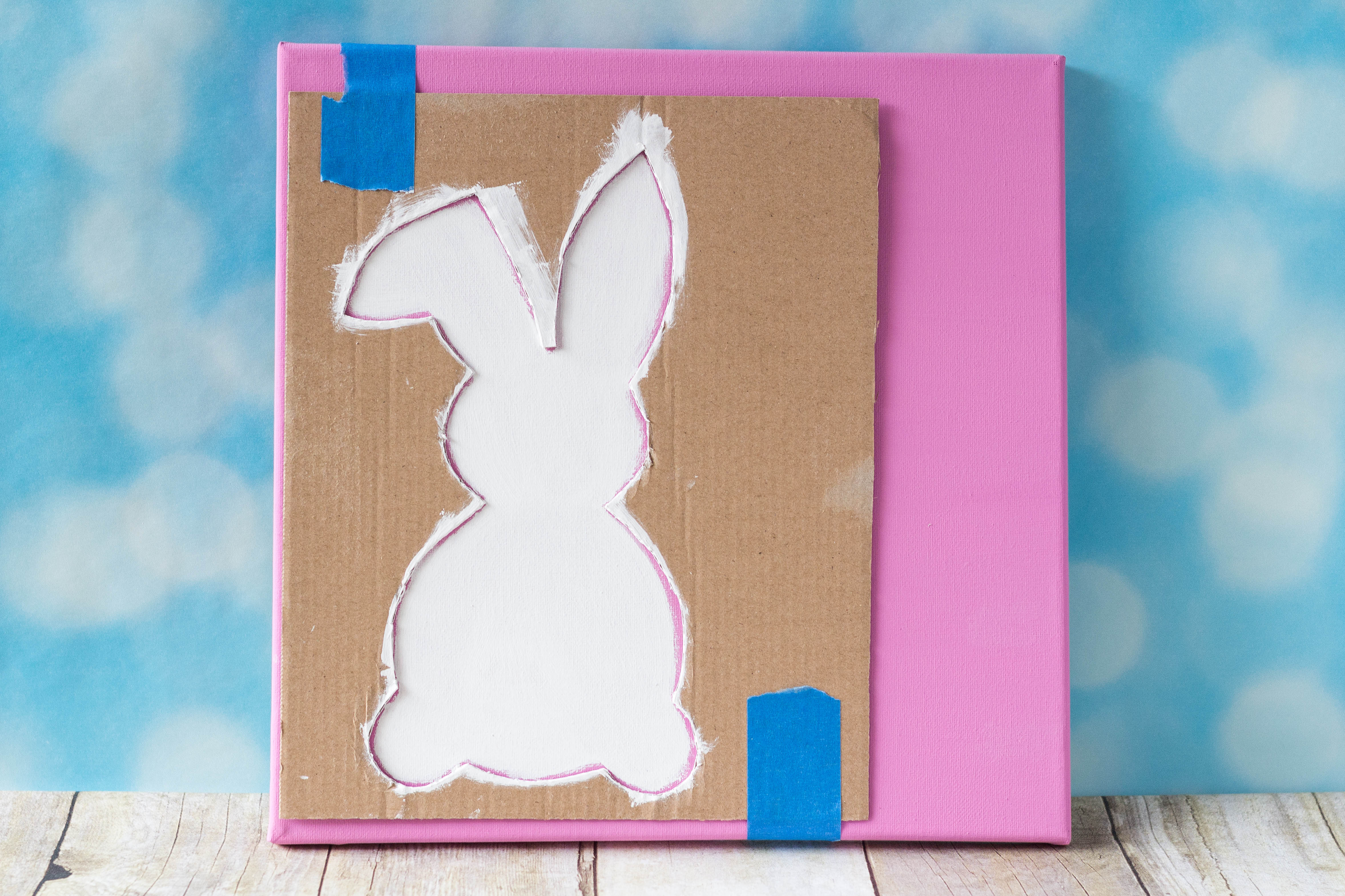 DIY Easter Bunny Canvas Wall Art | https://www.roseclearfield.com