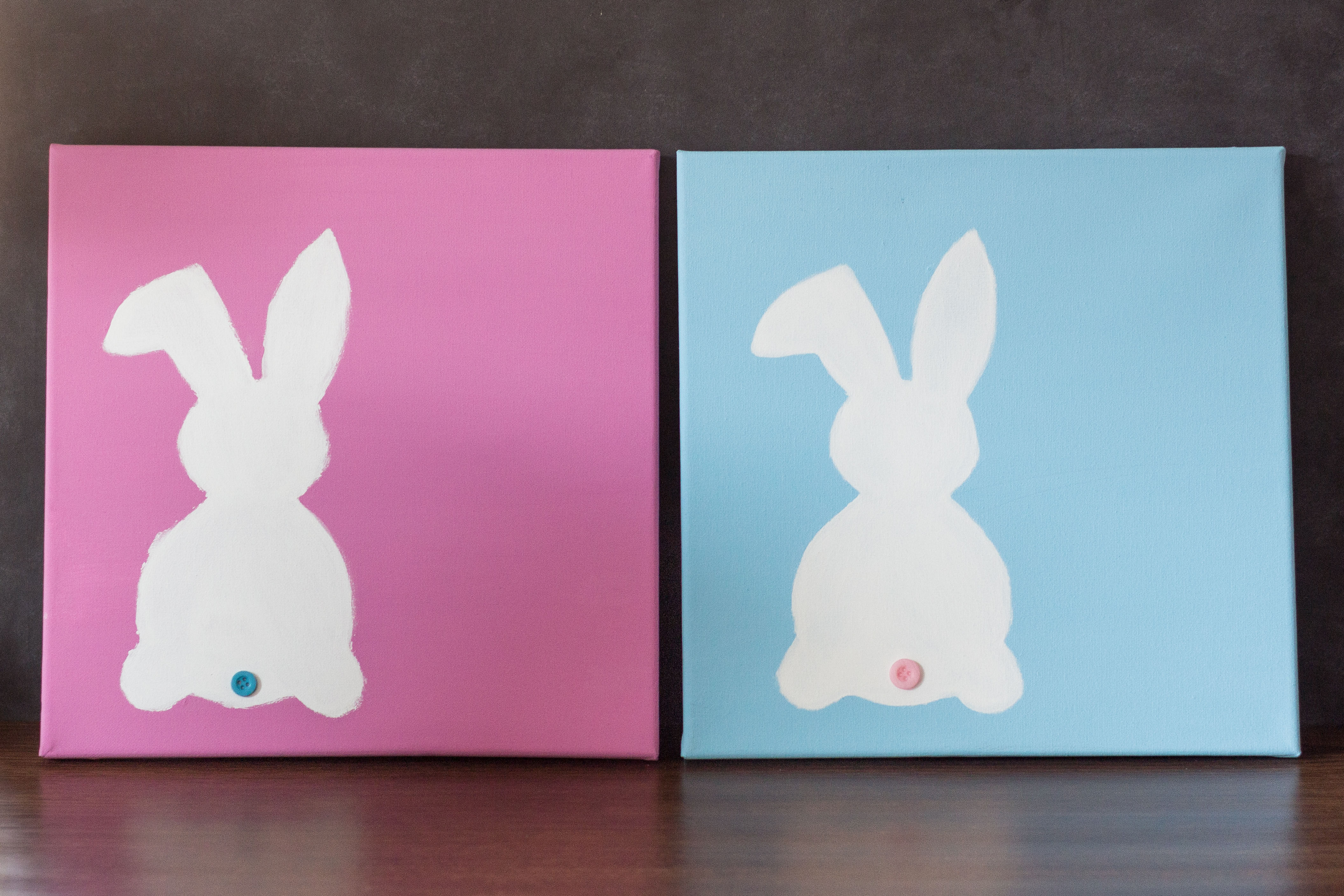 DIY Easter Bunny Canvas Wall Art | https://www.roseclearfield.com