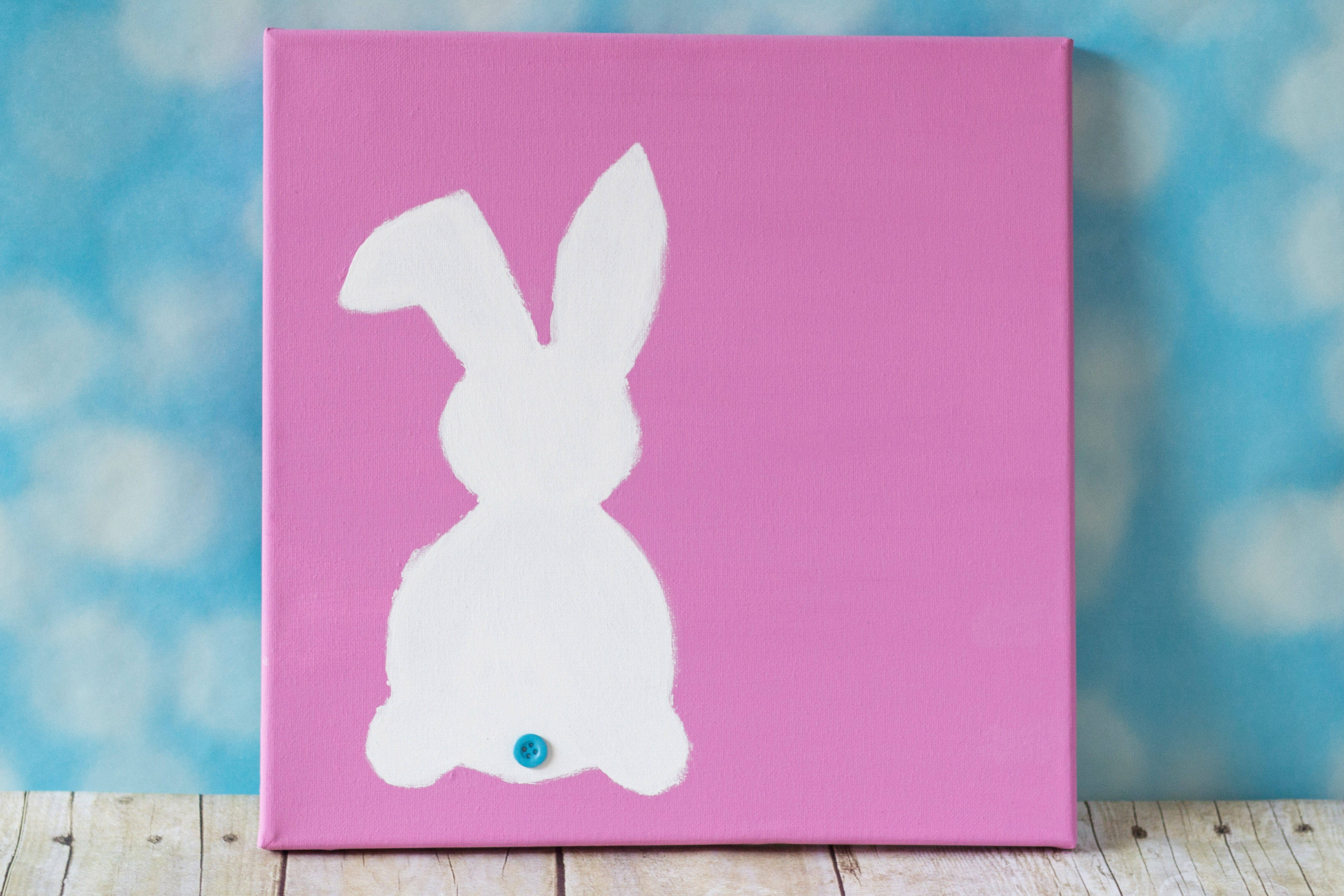 DIY Easter Bunny Canvas Wall Art | https://www.roseclearfield.com