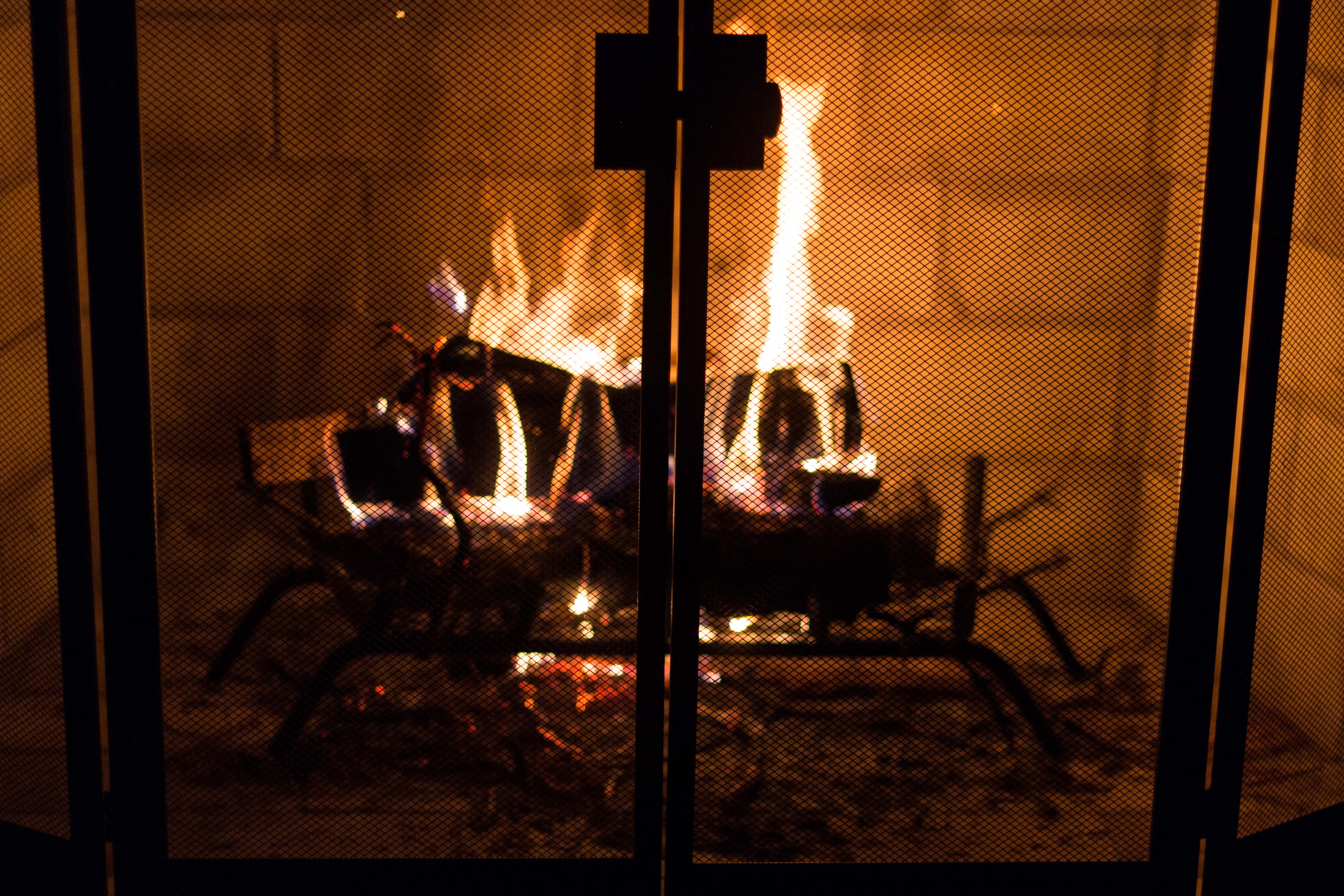 First Wood Burning Fire in the Sunroom | https://www.roseclearfield.com