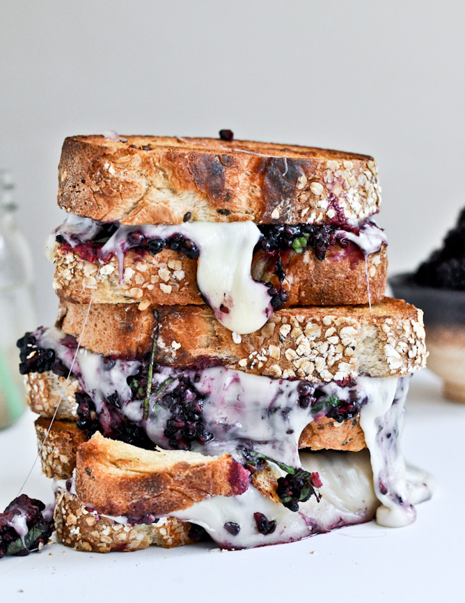 Grilled Fontina and Blackberry Basil Smash Sandwiches via How Sweet It Is | https://www.roseclearfield.com