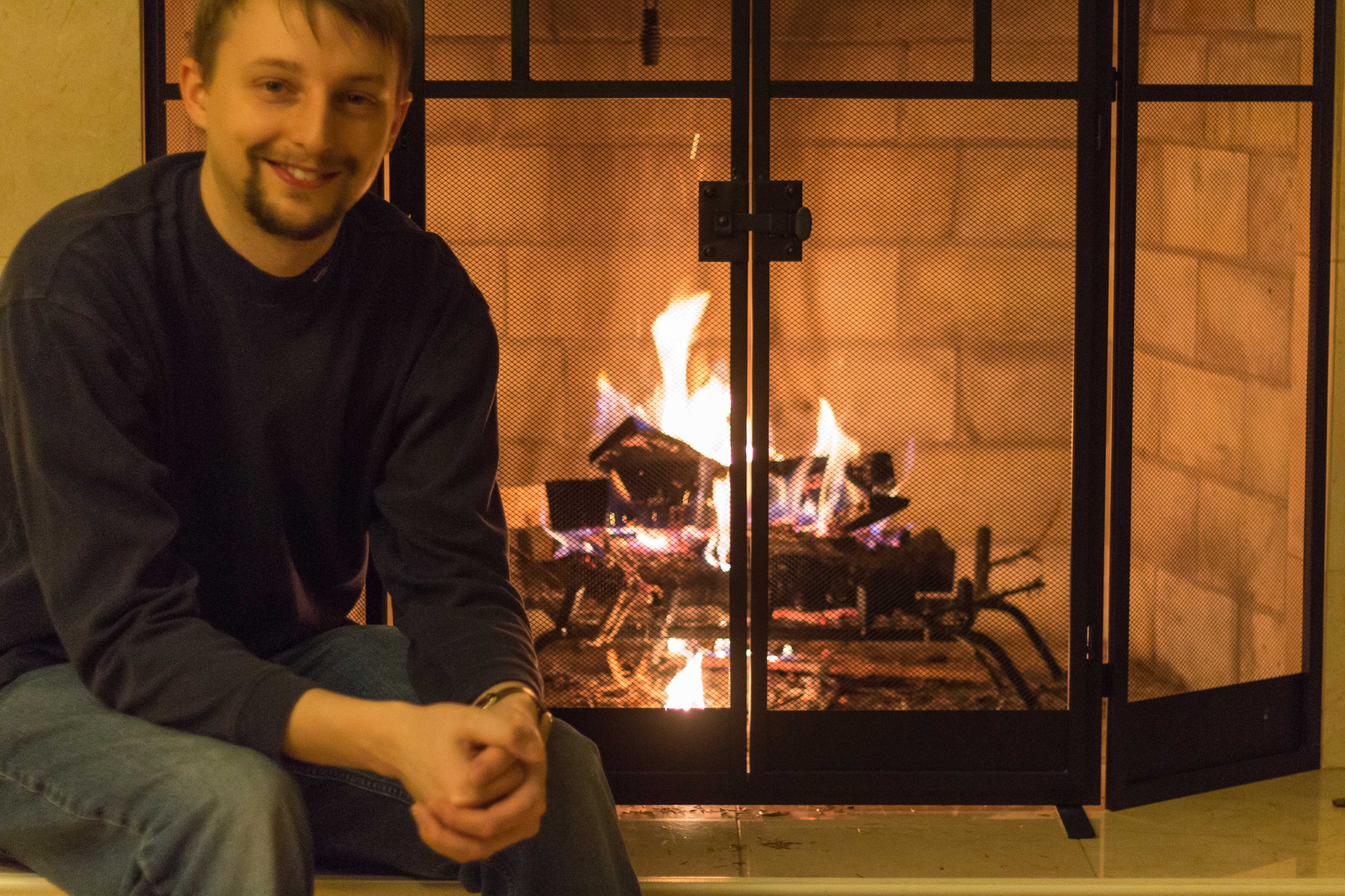 First Wood Burning Fire in the Sunroom | https://www.roseclearfield.com