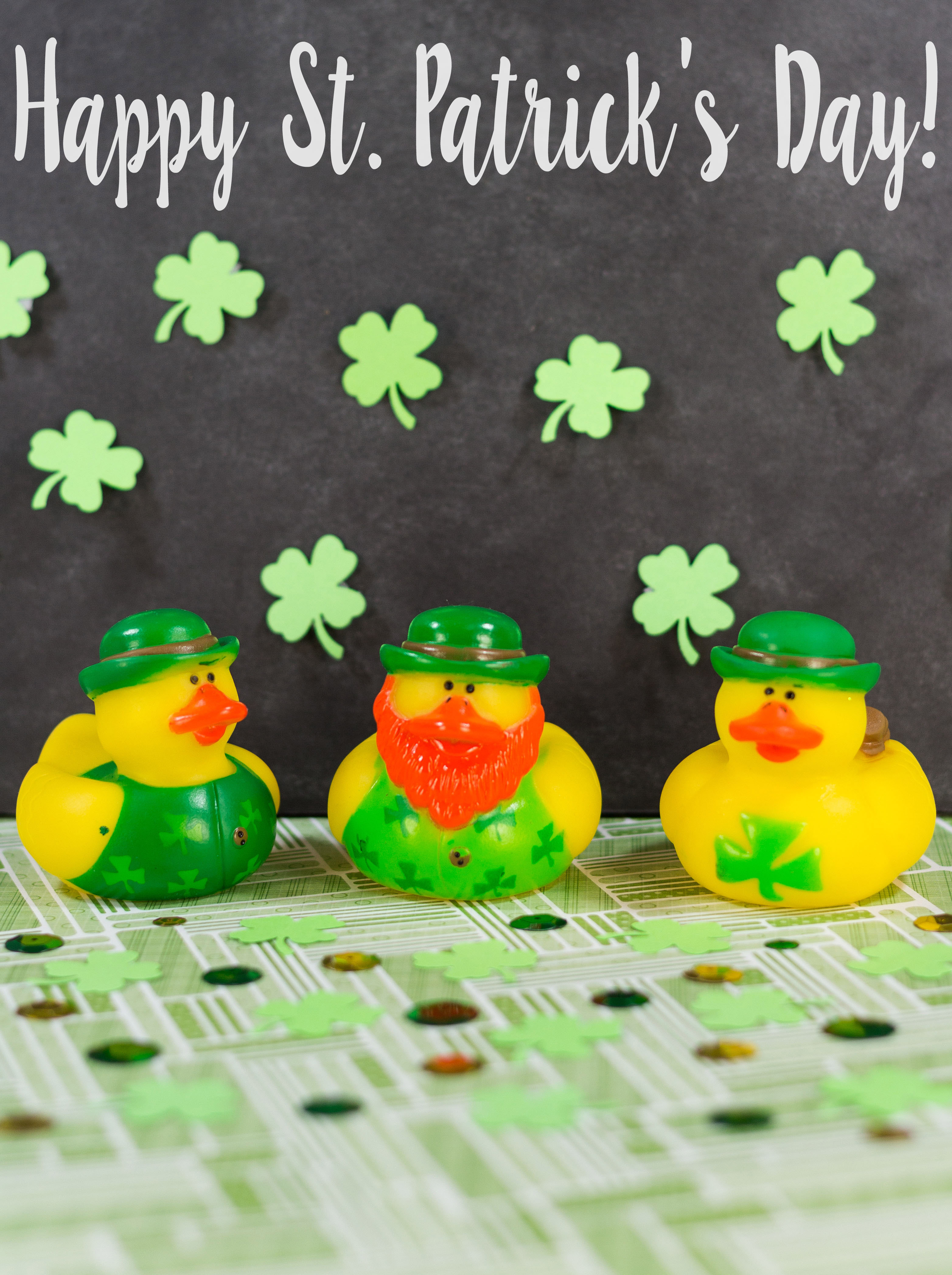 Happy St. Patrick's Day Rubber Ducks | https://www.roseclearfield.com