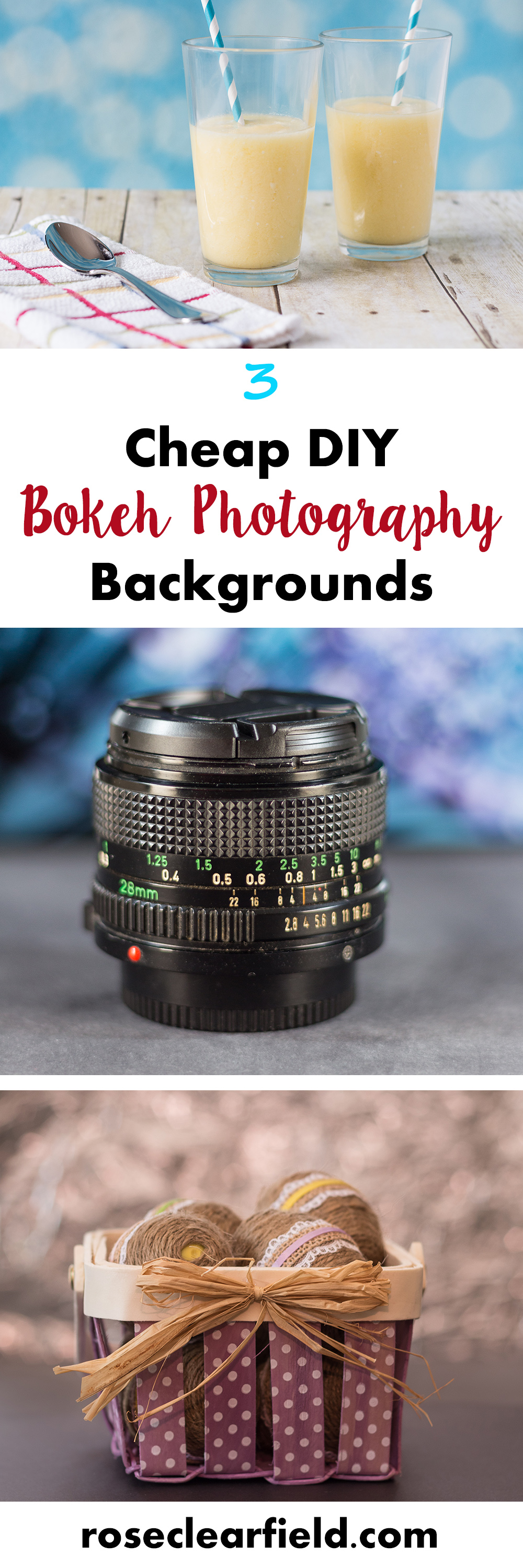 3 Cheap DIY Bokeh Photography Backgrounds | https://www.roseclearfield.com