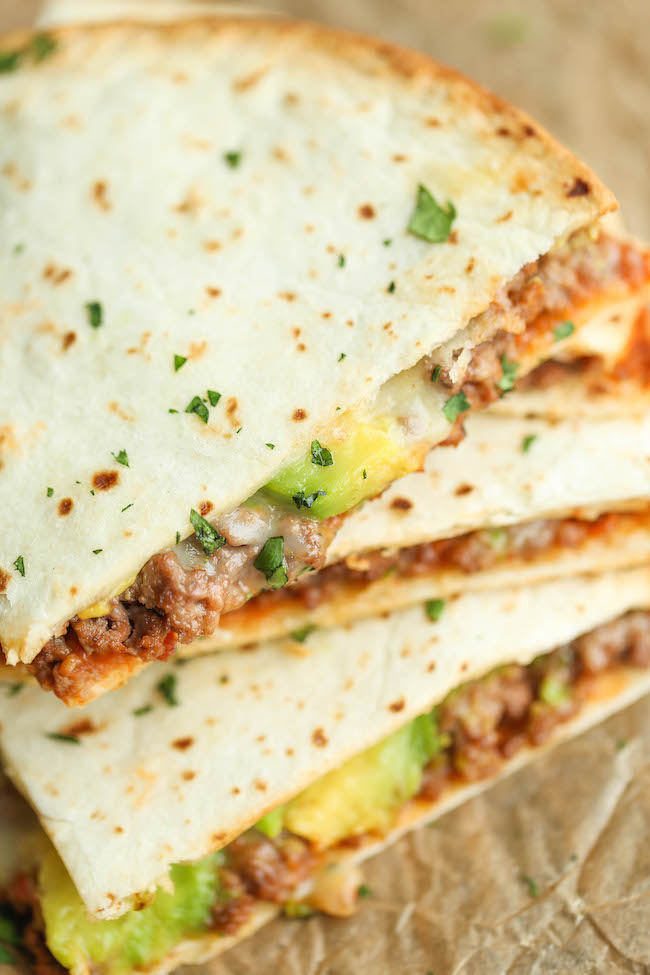 Cinco de Mayo Party Food Ideas - Cheesy Avocado Quesadillas via Damn Delicious | https://www.roseclearfield.com