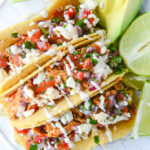 Cinco de Mayo Party Food Ideas - Weeknight Chicken Tacos via How Sweet Eat